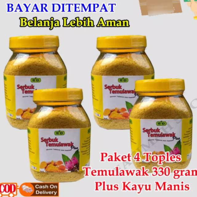 

Paket 4Toples Serbuk Temulawak Plus Kayu Manis