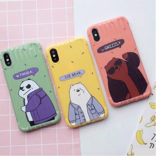 SOFT CASE KOPER MOTIF BARE BEARS UNTUK OPPO A3S A5S A7 A71 F1S A52 A92 A52020 A92020 NEO9 A37