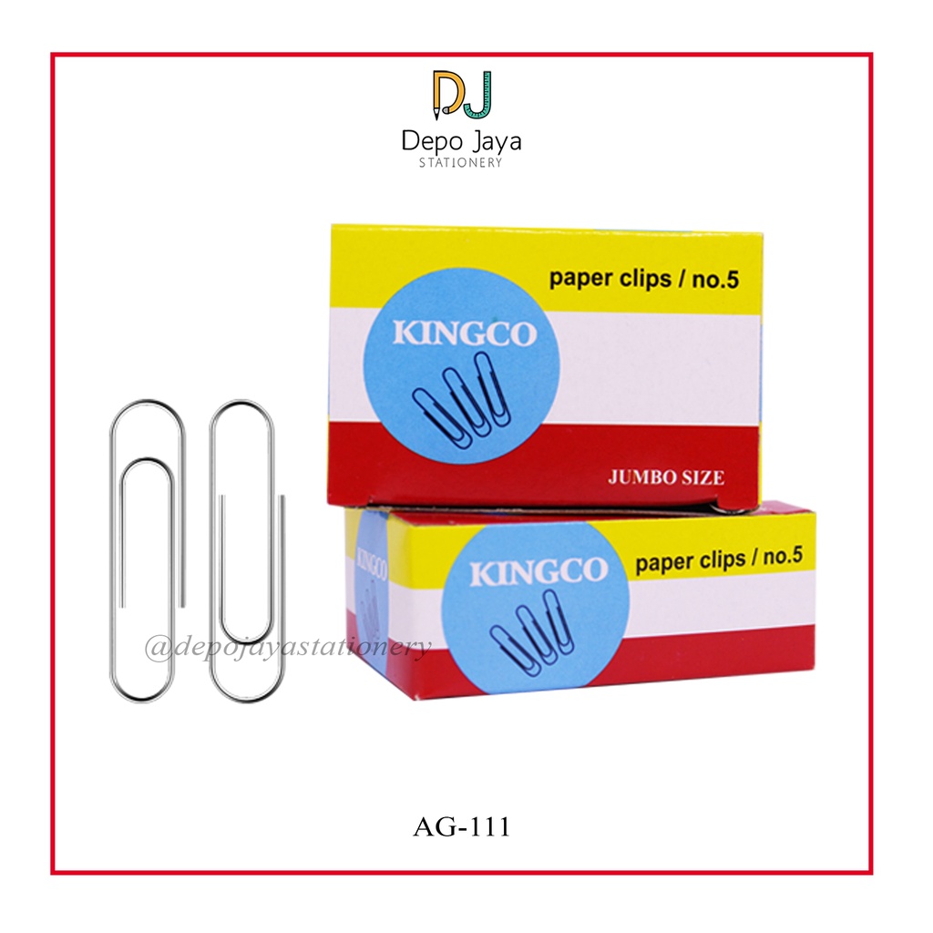 

paper clips jumbo no.5 warna putih merek kingco
