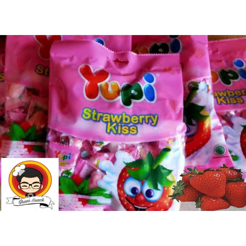 

Yupi Strawberry Kiss 1 pak 120gr/Permen yupi enak/Yupi Kiss 120 gram