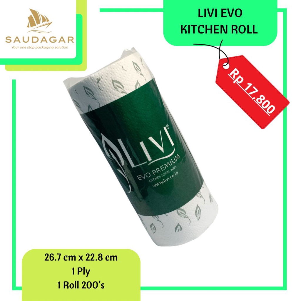 Tissue Dapur Serap Minyak Livi / Livi Evo Kitchen Towel Roll