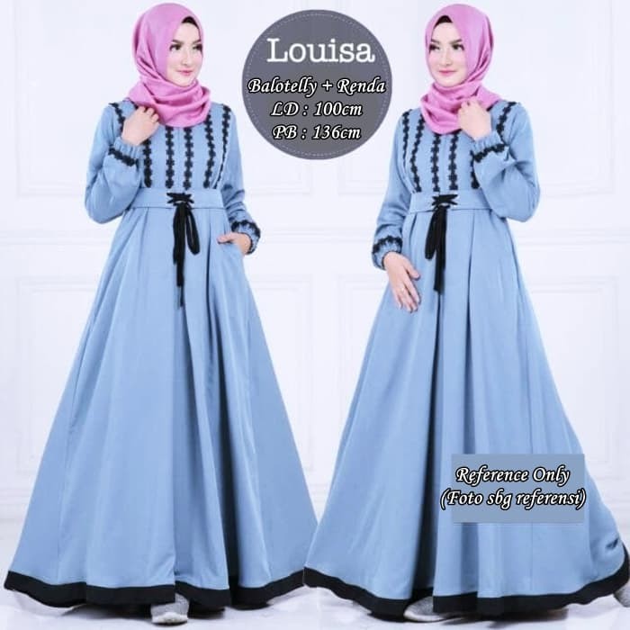FASHION BRANDED Long Dress Muslimah Couple Wanita - GKL 8904 ORIGINAL Gareu Fashion