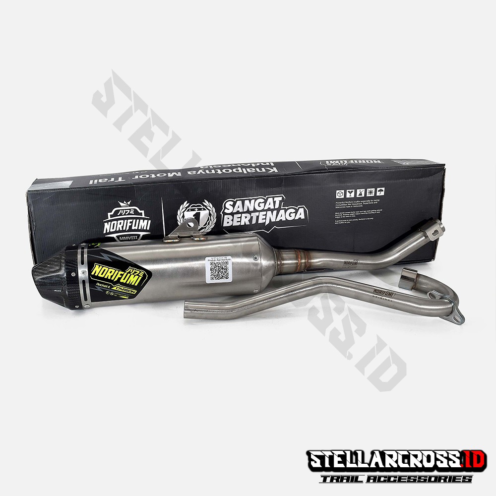 Knalpot Muffler Original NORIFUMI CARBON  Rocket 4 CRF 150L Stainless