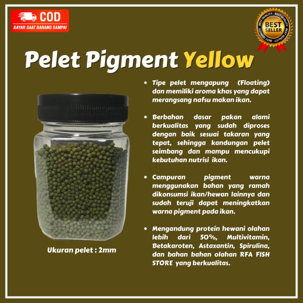 Pelet Pigment Yellow  Kualitas Premium Untuk Pakan Ikan Predator Channa Varian Yellow Maru, Asiatica, Auranti. Bukan Pelet el barca, Bang Fish, Fajar Arief