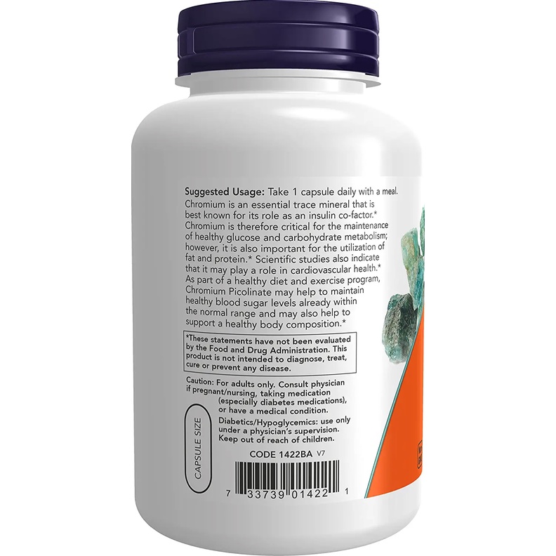 Now Food Chromium Picolinate 200 mcg 250 Veg Now Chromium Picolinate