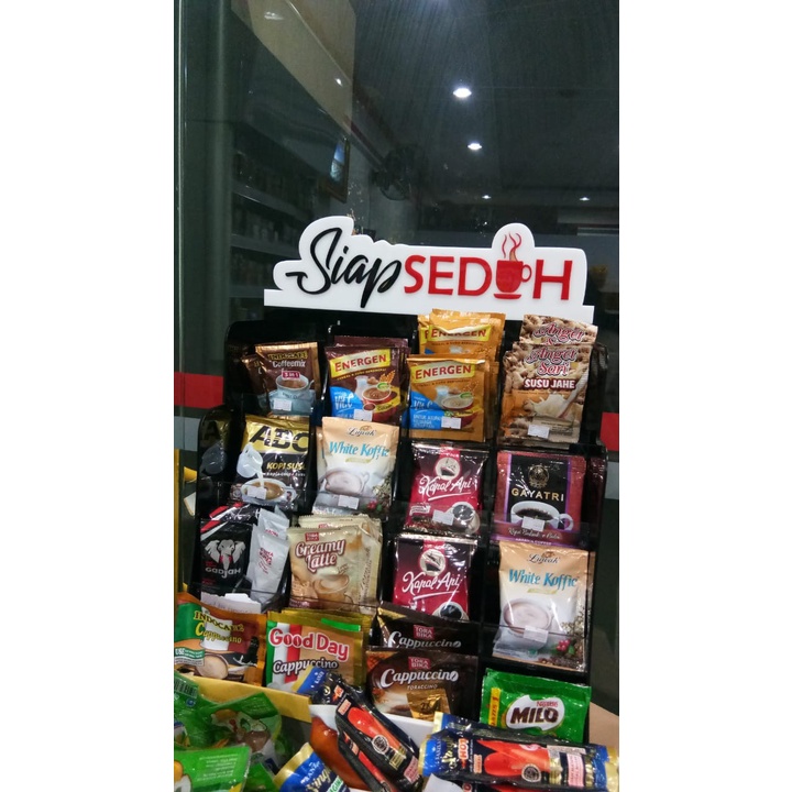 

RAK DISPLAY KOPI SIAP SEDUH ACYLIC 25kotak / RAK KOPI