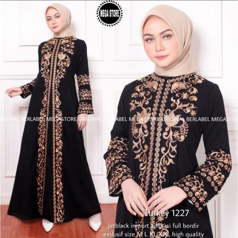 abaya turkey 1227 original jetblack import