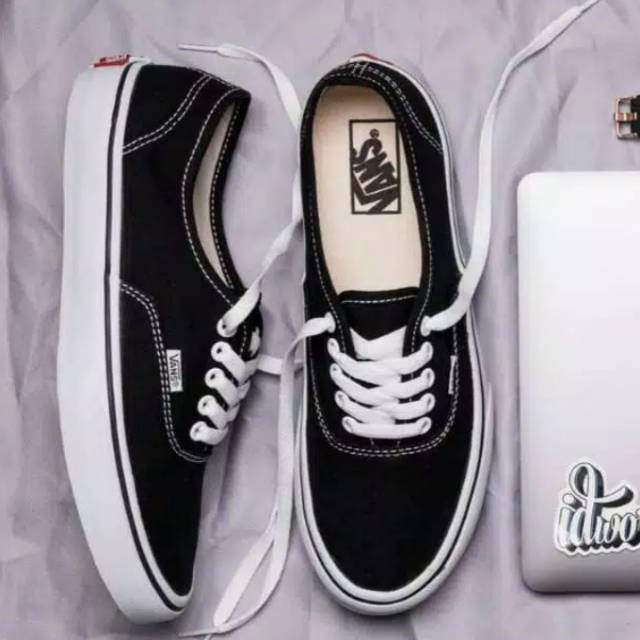 SEPATU WOLF X VANS AUTHENTIC FULL BLACK HITAM POLOS WHITE PUTIH OLDSKOOL ERA SK8-Hi Slipon Checkerboard