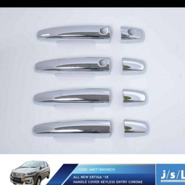 Cover handle all new Ertiga 2018 model smartkey / Keyless entry Hitam &amp; Chrome  jsl