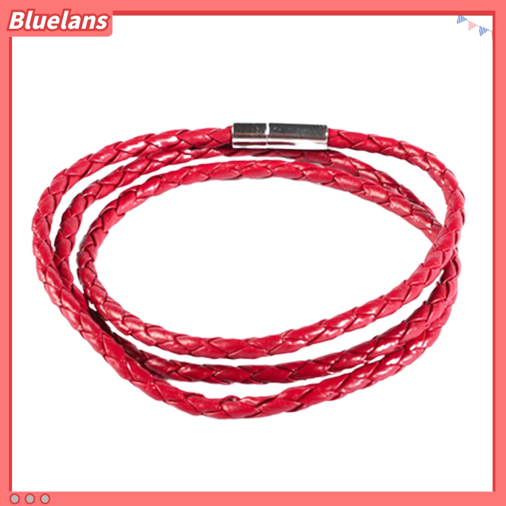 Gelang Tali Kulit Kepang Dengan Gesper Magnetik Untuk Unisex