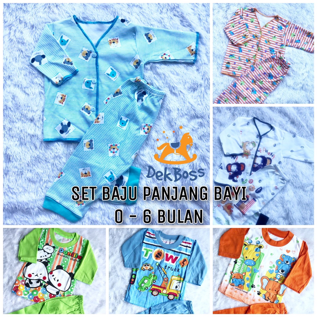 (0-6 bulan) Setelan panjang bayi | Baju bayi lengan panjang 0 6 bulan dan Celana panjang bayi 0 6 bulan | Baju panjang bayi 0 6 bulan