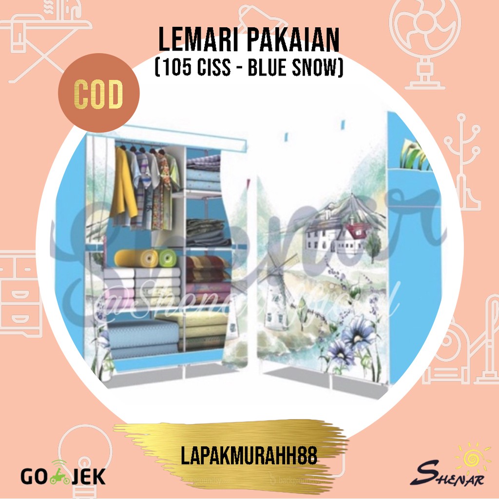 LEMARI PAKAIAN / LEMARI BAJU / RAK BAJU / RAK SERBAGUNA PORTABLE 105 CISS, LAPAKMURAHH88