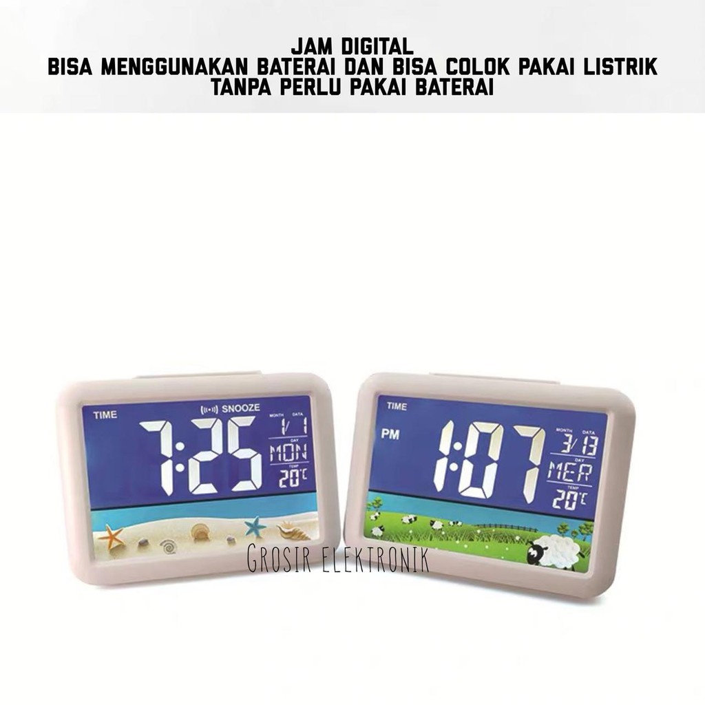 Jam Meja Digital Led Weker / Digital Alarm Clock Dekorasi Rumah Souvenir GH-7002