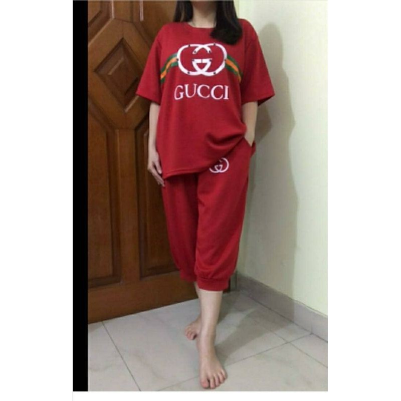 P01 Fh / Stelan GUCCI Terbaru / Stelan Blouse Jumbo Wanita / Stelan Baju Celan Big Size Wanita