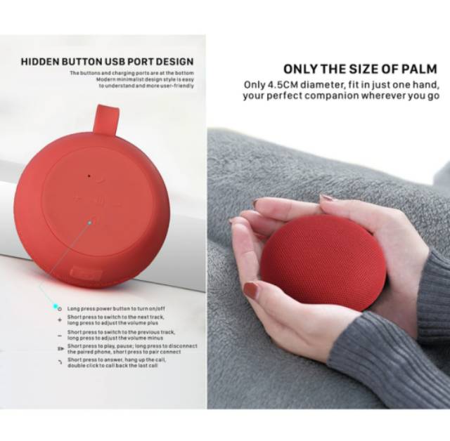 SAKUMiNi Y6 Bluetooth Speaker By KIIP / Wireless Speaker Bluetooth Round Baseus kiip-2