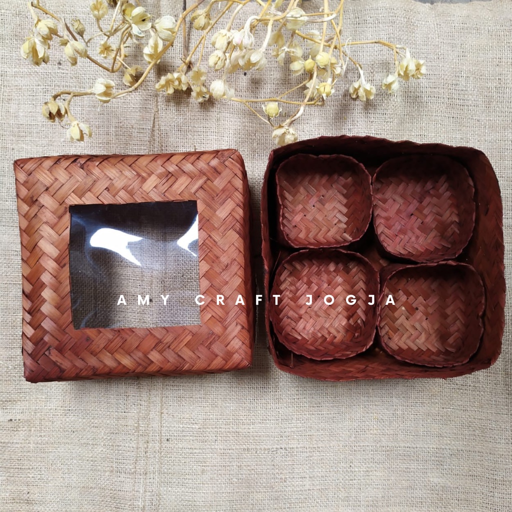 TERBARU besek murah Besek Mika Sekat Warna 25 x 25 cm Warna/Besek Hampers/Besek Sekat Warna/Besek Gu