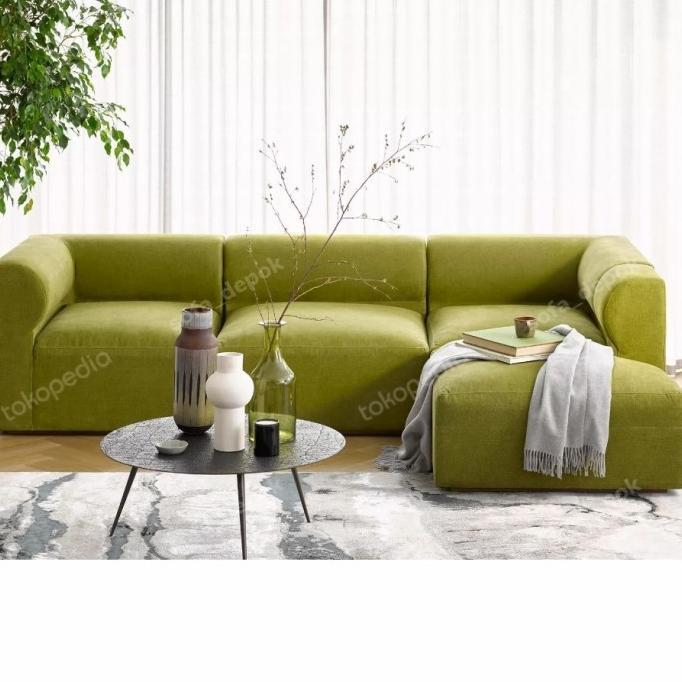Sofa L Ruang Tamu Minimalis Hijau Sofa Depok Milkasari255