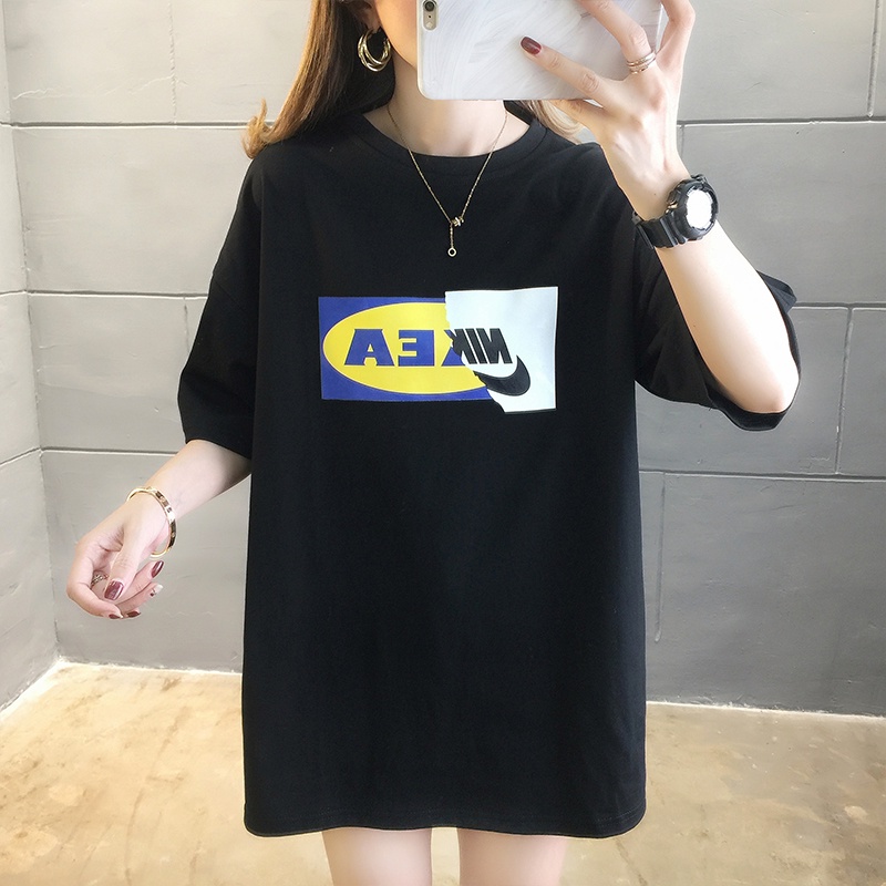 Import Premium Oversize Kaos Atasan Unisex / Korean Bergaya Original T-shirt Wanita / Murah Kerah Bulat Lengan Pendek Baju Atasan