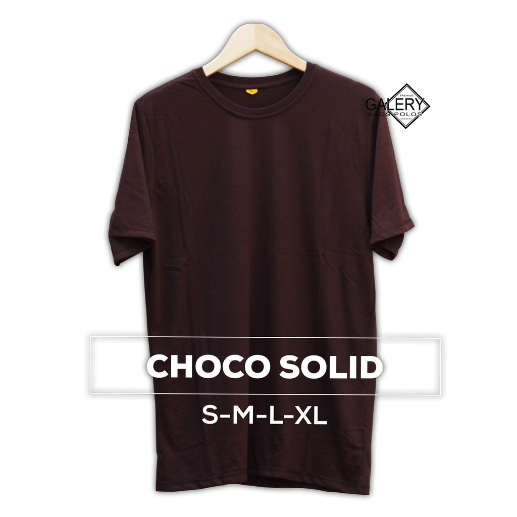 KAOS POLOS COTTON COMBED 30s - Size S M L XL - PENDEK - Warna Coklat