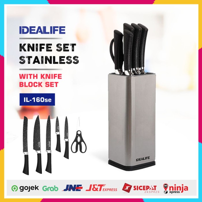 

Professional Knife Set IDEALIFE IL-160se Perlengkapan Pisau Dapur Set