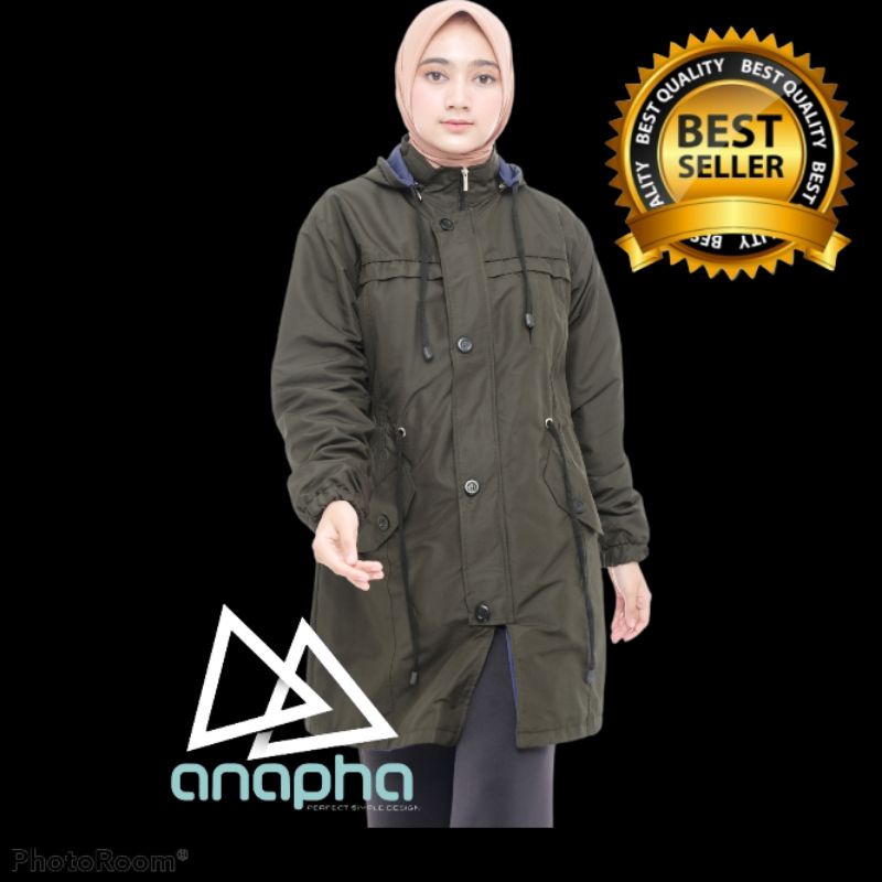 ANAPHA jaket parka muslimah parka syari syar'i syar i panjang jaket hijab hijabers,