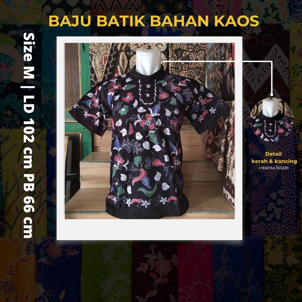 Batik Umiromlah 1110514 Baju Batik Bahan Kaos Tulis Madura Pamekasan Green Lengan Pendek Pria Hitam