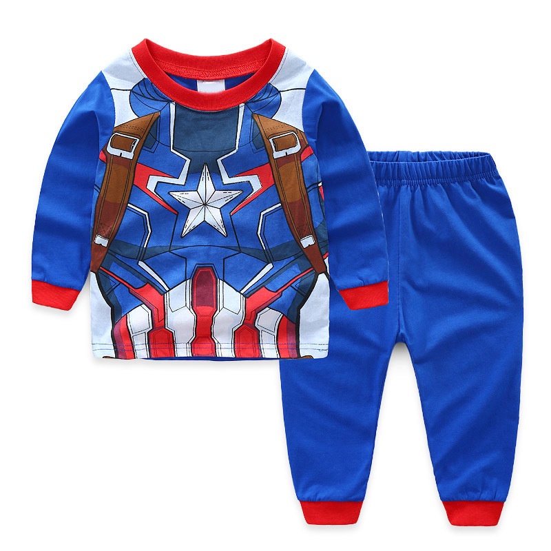 Piyama Anak Katun Kapten Amerika Boy Clothes Sleepwear