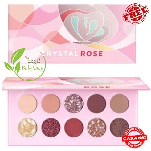 ❣️Izzyd❣️Y.O.U Crystal Rose Eyeshadow Palette 10 Color | Riasan Mata