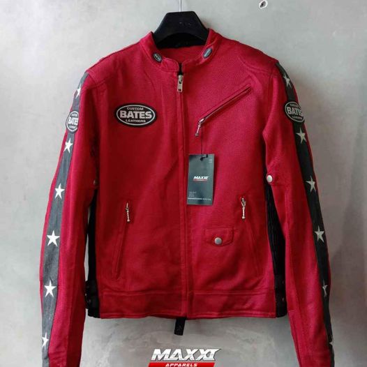 Jaket motor bates - Leathers red