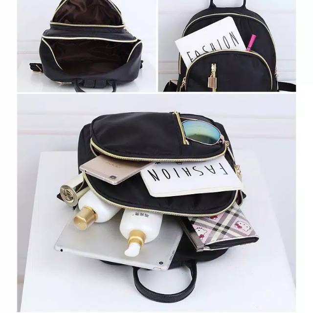 TAS RANSEL/TAS BACKPACK FASHION/TAS WANITA/TAS PUNGGUNG HITAM