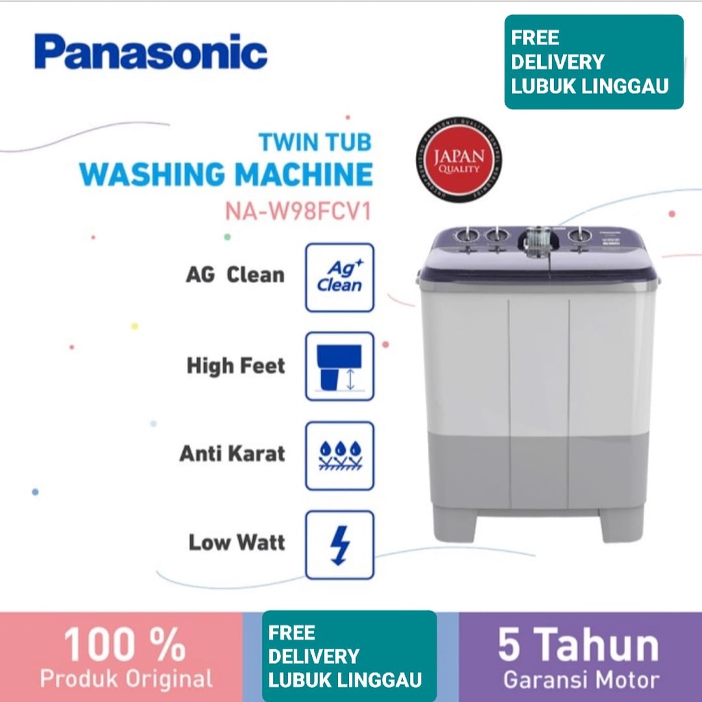 Panasonic mesin cuci twin tub 9.5 Kg mesin cuci 2 tabung / Mesin cuci panasonic 2 tabung 905 Kg (KHU