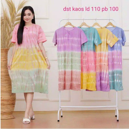 daster kaos batik model tali/daster kaos polka teidye pelangi/daster kaos pekalongan