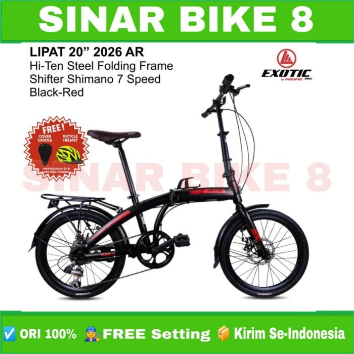 Sepeda LIpat Ukuran 20 Inch EXOTIC 2026 AR Rem Cakram 7 Speed Boncengan