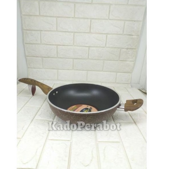 teflon supra stir wok Granite series 28cm - panci masak teflon tebal