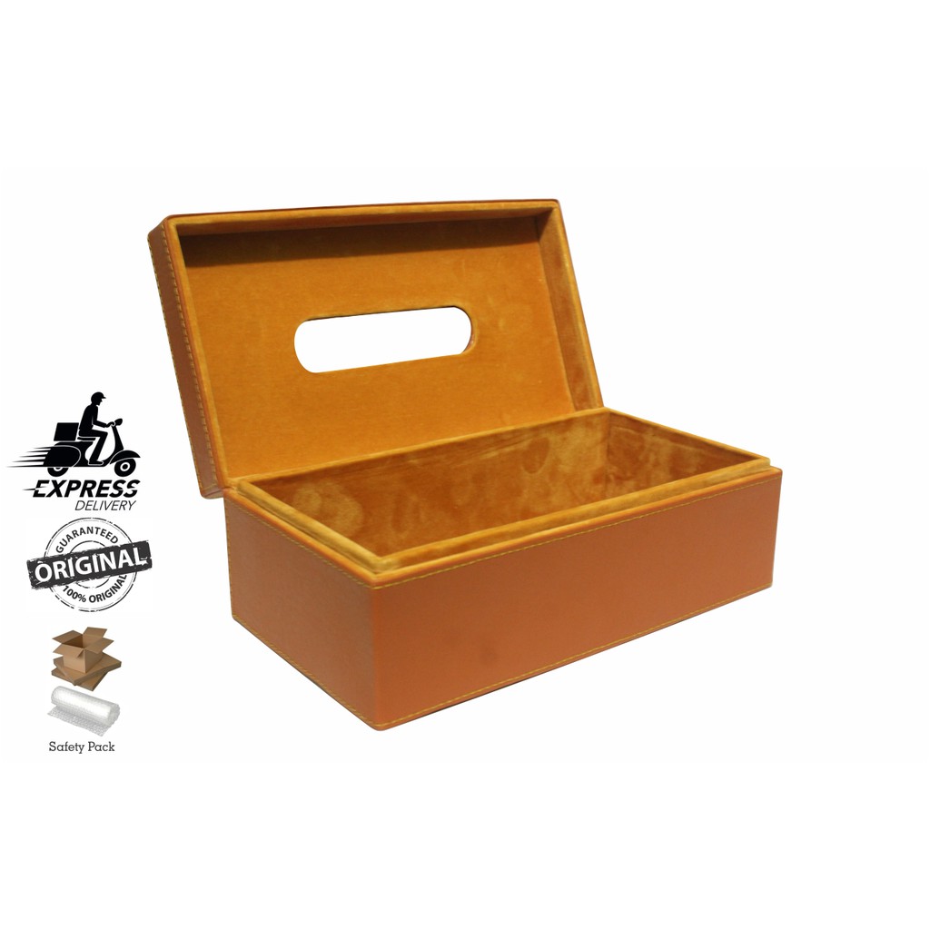 Tempat Tissue Box / Tempat Tisu Kulit Sintetis (Oscar) 24 X 12 Cm – Moca