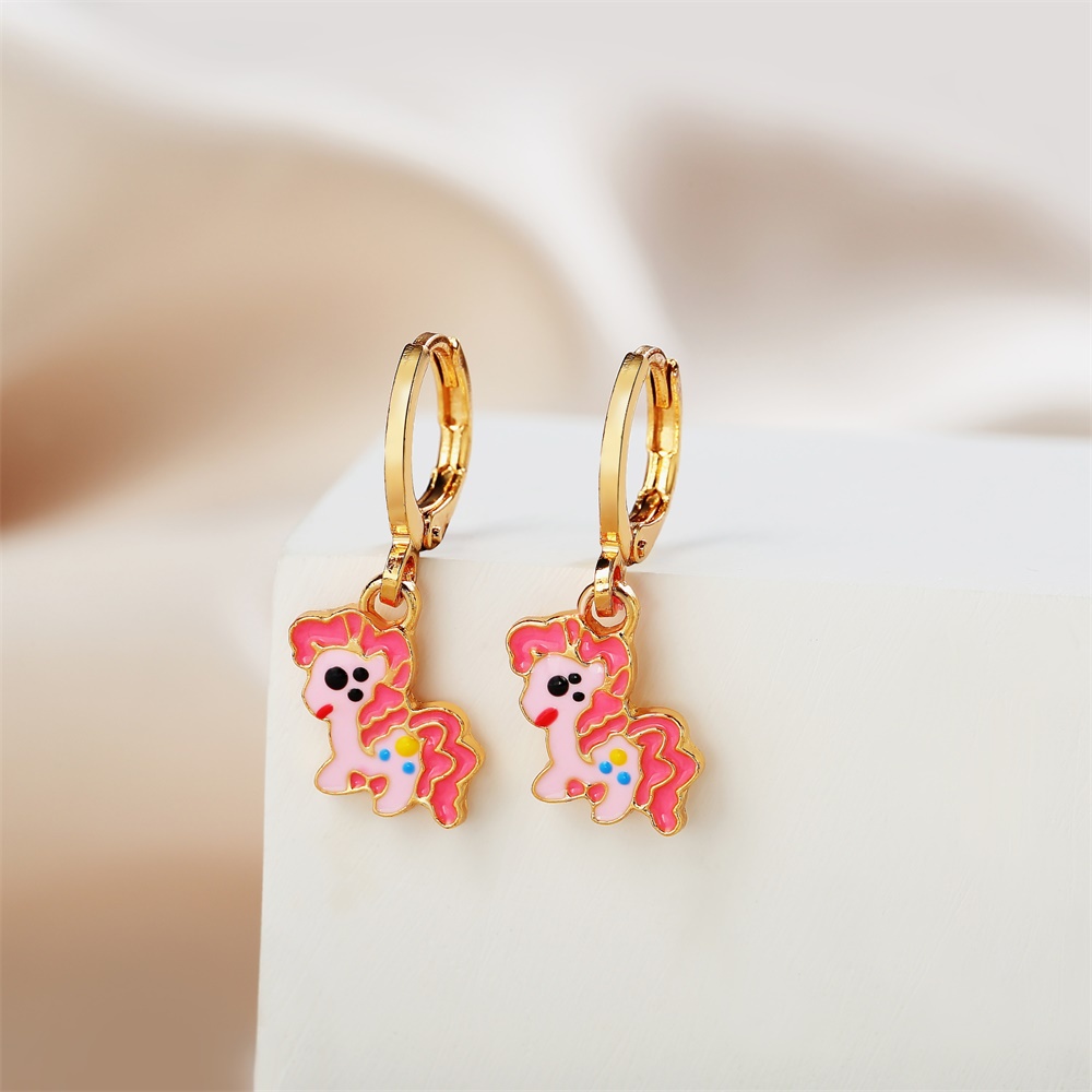 Y440 Anting Titanium anak anak unicorn lucu terbaru lapis emas earring aksesoris