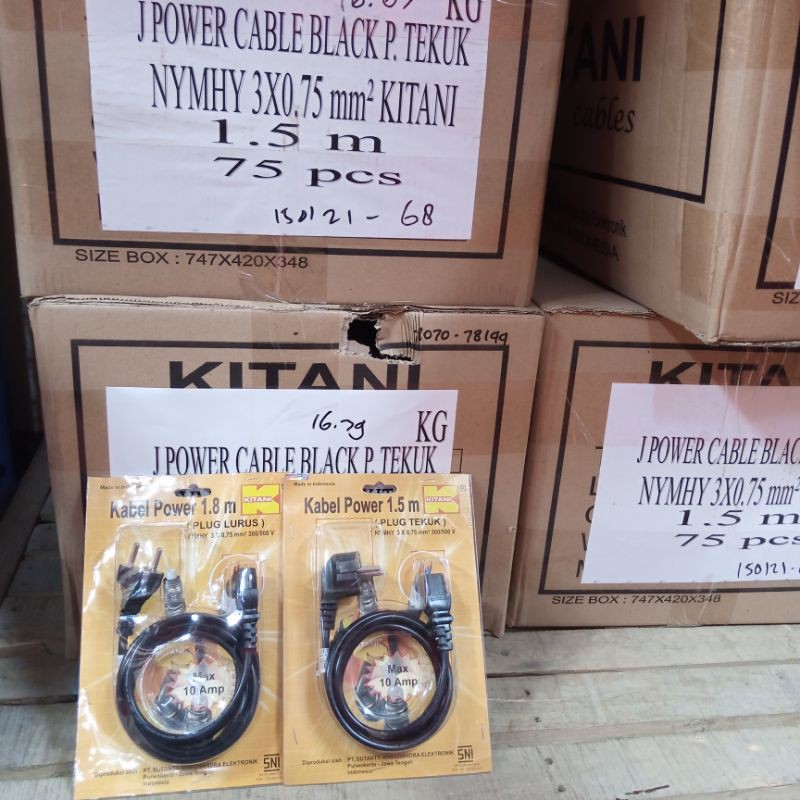 Kabel Power 3x0,75 Kitani1,5 Meter dan 1,8 Meter Kabel Power Laptop Cpu Komputer Kabel Kulkas Dll