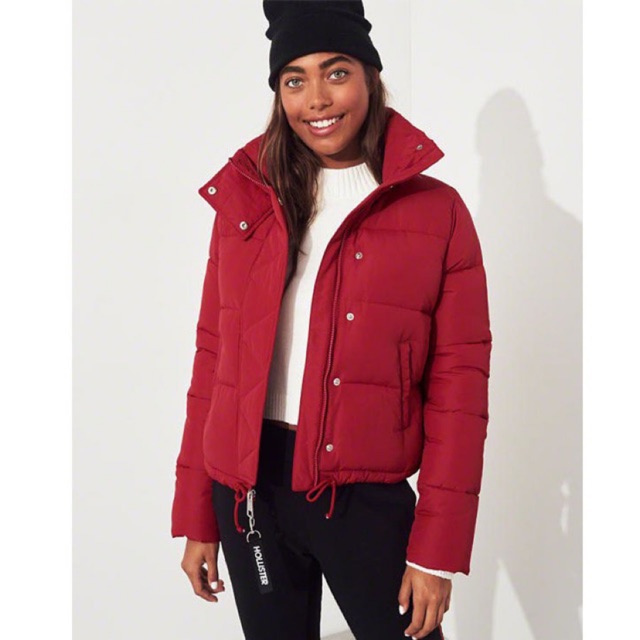 red puffer jacket hollister