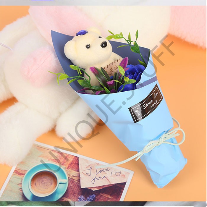 Artificial hand bouquet box bouquet bunga box buket bunga boneka