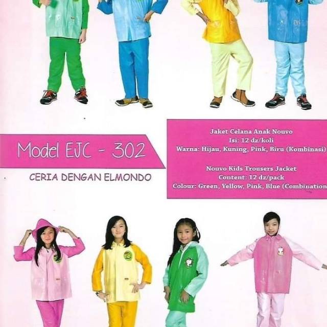 JAS HUJAN SETELAN ANAK 5-7TAHUN MERK ELMONDO 302