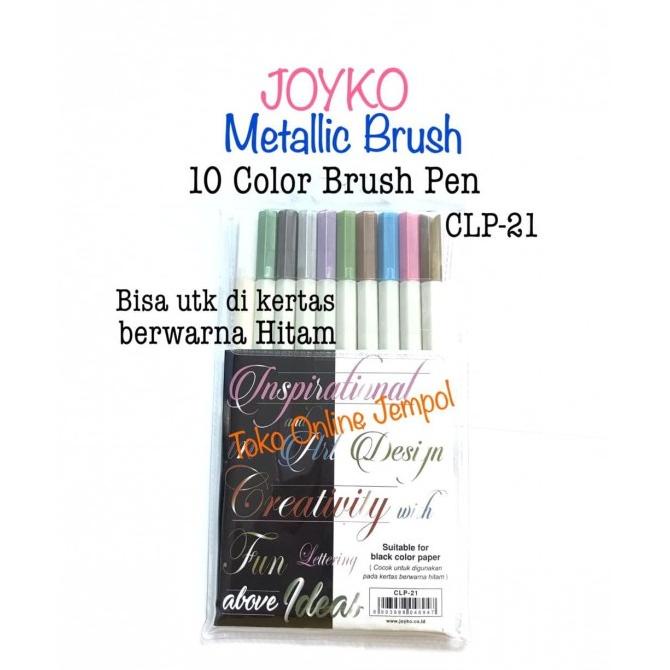 

[[COD]] 10 Metalic Color Brush Pen Joyko CLP-21 Metalik CLP21 Warna ATK1038JY BERKUALITAS Kode 141