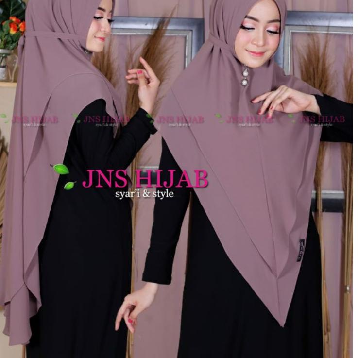 Penjualan Terbanyak.. Khimar AMINAH/khimar ceruty 2 layer non pet tali/hijab ceruty premium ori jns