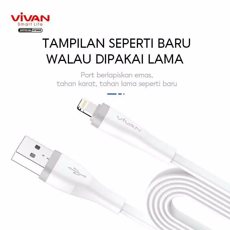 Kabel Data Vivan SL100S Kabel Data Lightning iPhone ORIGINAL