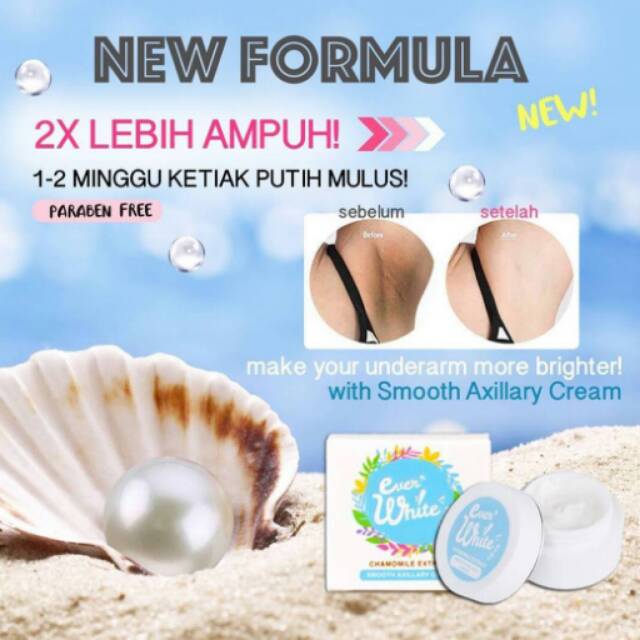 EVERWHITE SMOOTH AXILLARY CREAM - EVERWHITE BLUE - PEMUTIH KETIAK - LIPATAN TUBUH