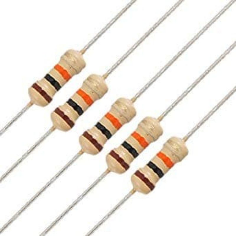 Resistor 10K 1/2W Karbon 5% Taiwan Kaki Tembaga