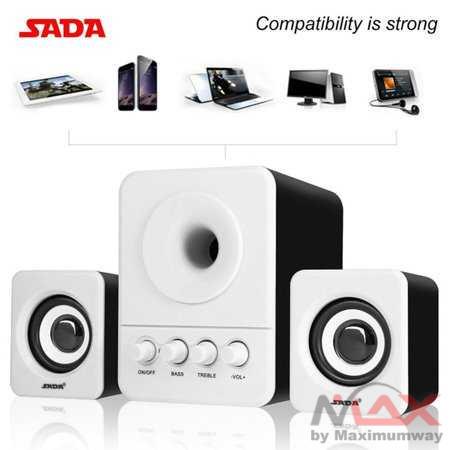 SADA D-203 Speaker Stereo 2.1 with Subwoofer &amp; USB Power Warna Hitam