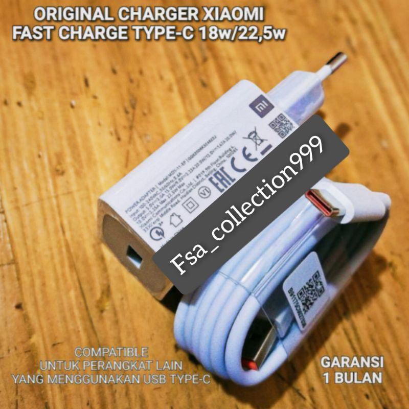 CHARGER XIAOMI FAST CHARGING 3.A USB TYPE-C 22.5W TRAVEL CHARGER PREMIUM QUALITY super fast charging