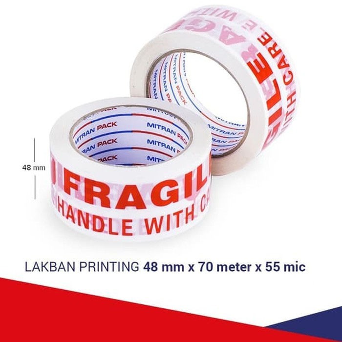 Beliajadulu88 Lakban Fragile Besar JANGAN DIBANTING MUDAH PECAH 2 inch 90 &amp; 72 Yard