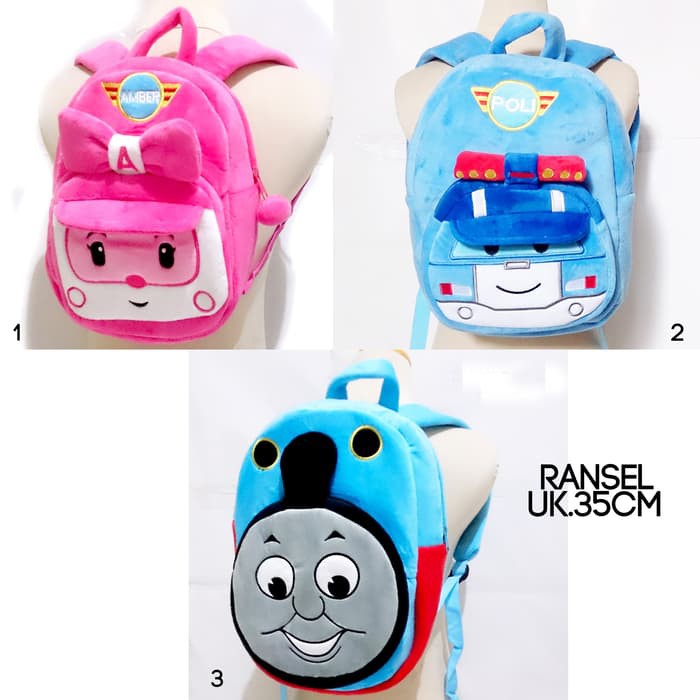 Yas ransel anak tk paud boneka poli pesawat amber souvernir kado ultah thomas sekolah