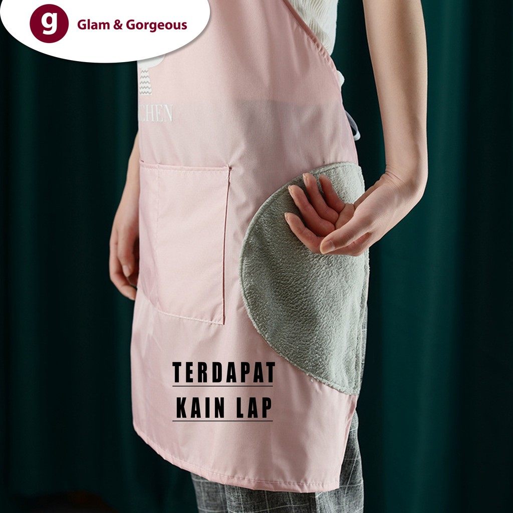 Celemek Masak Apron Kain Plastik Waterproof Dapur Motif CM007